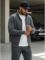 Pánská mikina na zip s kapucí antracitová BX4111 - Hi-Tec