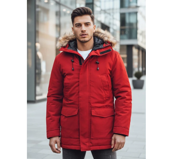 Pánská zimní bunda parka červená FashionStreet TX2995z Pánská zimní bunda parka červená FashionStreet TX2995z
