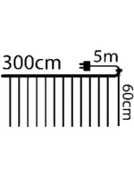 VÁNOČNÍ STROMEK SVĚTLA VENKOVNÍ/VNITŘNÍ SVĚTELNÝ ZÁVĚS 120 VEDL 300X60CM S DÁLKOVÝM OVLÁDÁNÍM TEPLÁ BÍLÁ
