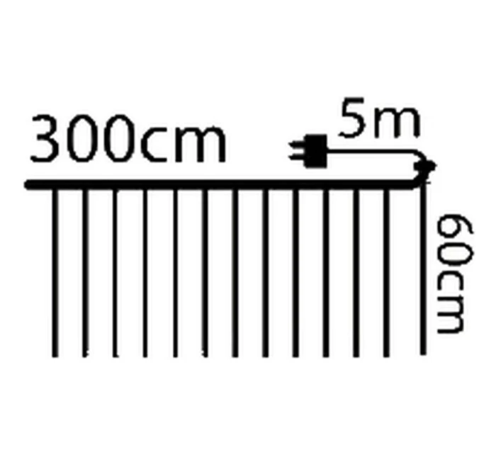 VÁNOČNÍ STROMEK SVĚTLA VENKOVNÍ/VNITŘNÍ SVĚTELNÝ ZÁVĚS 120 VEDL 300X60CM S DÁLKOVÝM OVLÁDÁNÍM TEPLÁ BÍLÁ