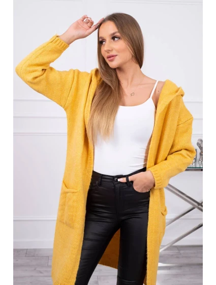 Svetr s kapucí a kapsami hladký model 21752986 - K-Fashion Svetr s kapucí a kapsami hladký model 21752986 - K-Fashion