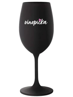 VÍNOPIČKA - černá sklenice na víno 350 ml