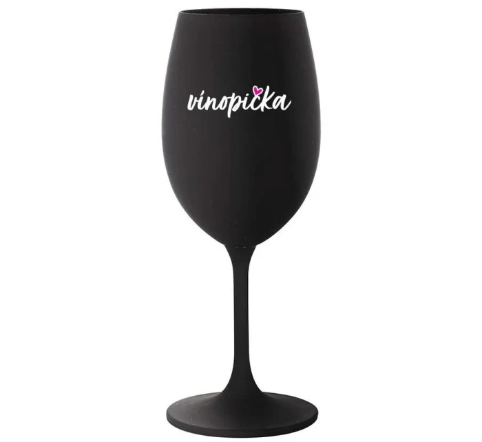 VÍNOPIČKA - černá sklenice na víno 350 ml