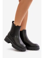 Kožené kotníčkové boty model 21944930 černé - Big Star