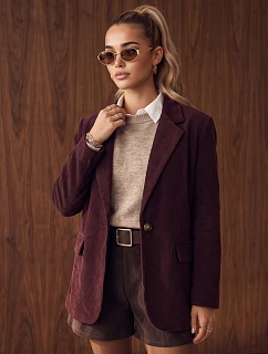 Dámská cordurová bunda v barvě lilku FashionStreet PY0159