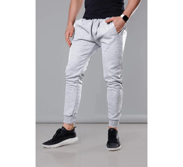 Světle šedé pánské teplákové kalhoty (68XW01-2)