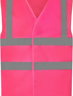 Yoko HVW 120 Hi-Vis síťovaná bezpečnostní vesta 79.W120 pink