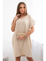 Šaty s kapsami béžový