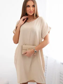 Šaty s kapsami béžový