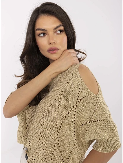 Sweter MI SW model 21116839 złoty - FPrice Sweter MI SW model 21116839 złoty - FPrice