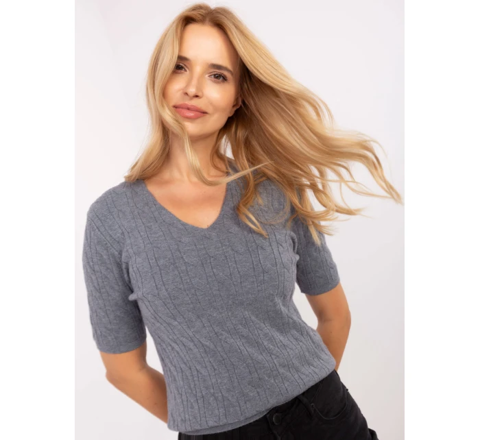 Sweter PM SW B model 21305710 ciemny szary - FPrice Sweter PM SW B model 21305710 ciemny szary - FPrice