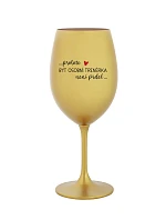 PROTOŽE BÝT OSOBNÍ TRENÉRKA NENÍ PRDEL - zlatá sklenice na víno 350 ml