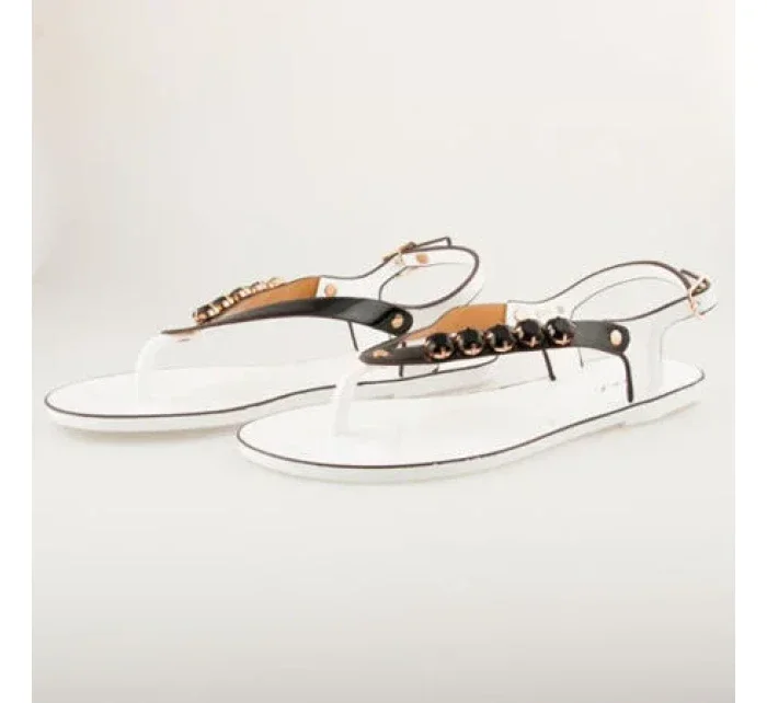 Fantastické bílo-černé gumové sandály Fantastické bílo-černé gumové sandály