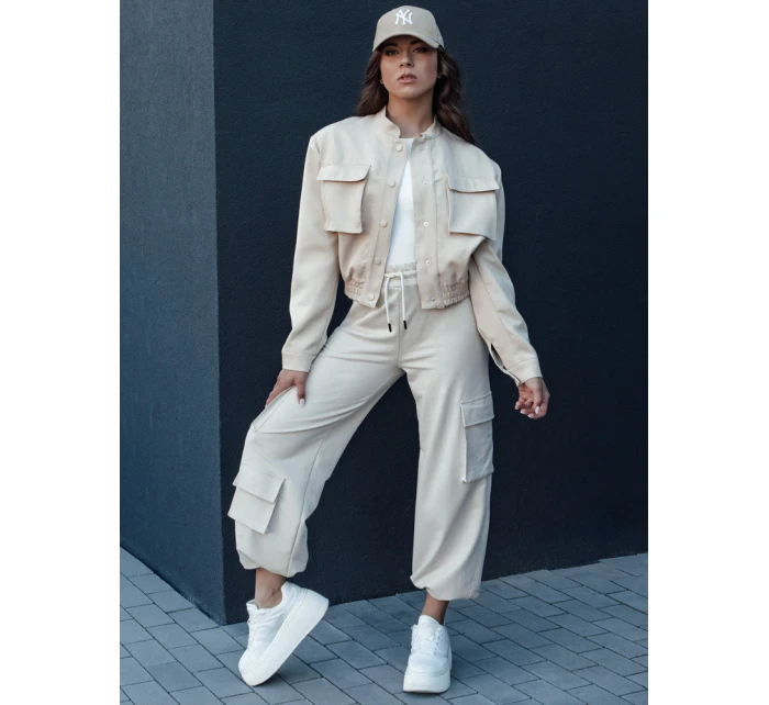 Dámská bunda bomber PRIEV béžová FashionStreet TY4306 Dámská bunda bomber PRIEV béžová FashionStreet TY4306