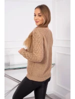 Svetr s ažurovým zdobením camel Svetr s ažurovým zdobením camel