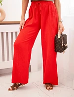 Mušelínové kalhoty se širokou nohavicí červený