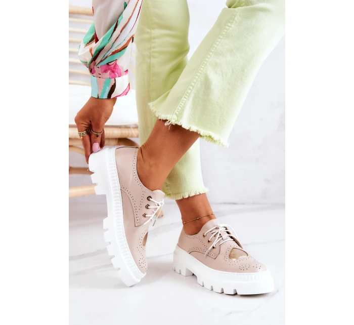 Kožené Boty S Srdce Béžová model 21577187 - Boto