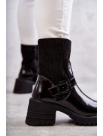 Dámské Teplé Kozačky Na Podpatku černé model 21596774 - Boto