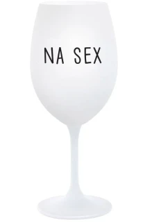 NA SEX - bílá  sklenice na víno 350 ml