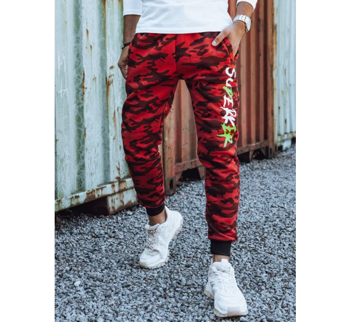 Pánské tepláky s potiskem moro červené model 21980066 - Dstreet