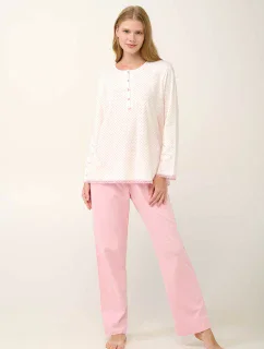 Vamp - Bavlněné dámské pyžamo s knoflíkovou légou 21930 - Vamp