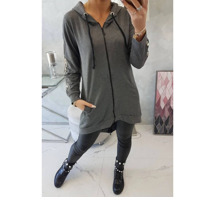 Mikina se zipem na zádech graphite melange Mikina se zipem na zádech graphite melange