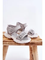 Dětské sandály na suchý zip Big Star model 21610582 stříbrne - Big Star Shoes Dětské sandály na suchý zip Big Star model 21610582 stříbrne - Big Star Shoes