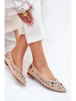 Dámské Baletky Ozdobené Béžové model 21702728 - Boto Dámské Baletky Ozdobené Béžové model 21702728 - Boto