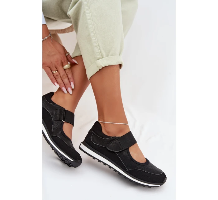 Sportovní dámské polobotky na suchý zip Černé model 22026554 - EVENTO