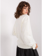Ecru dámský pletený svetr s rolákem