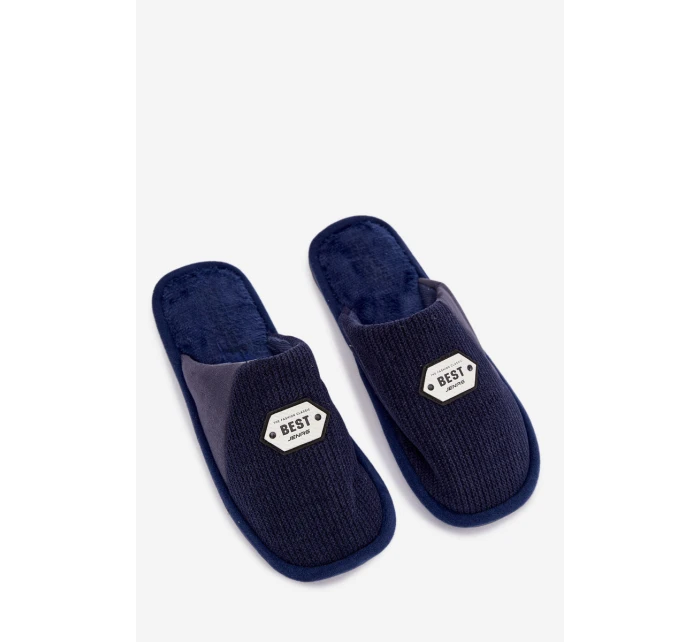 Pánské nazouváky s nášivkou Presine – tmavě modré