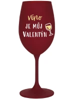 VÍNO JE MŮJ VALENTÝN - bordo sklenice na víno 350 ml VÍNO JE MŮJ VALENTÝN - bordo sklenice na víno 350 ml