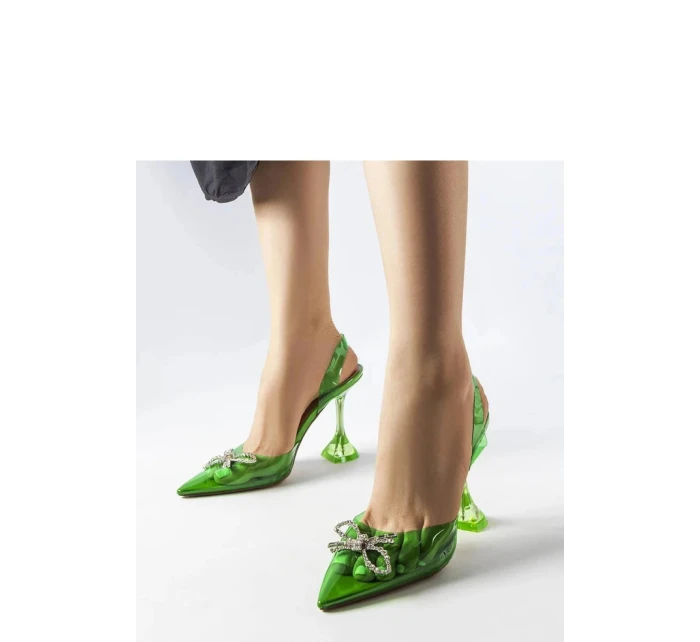 Dámské lodičky na jehlovém podpatku model 21389251 Zelená - SWEET SHOES