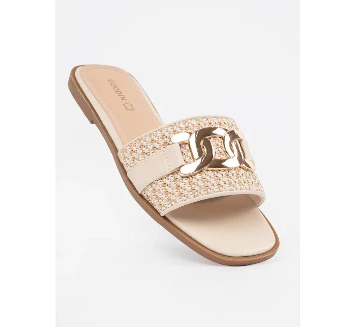 Krásné  nazouváky hnědé dámské na plochém podpatku