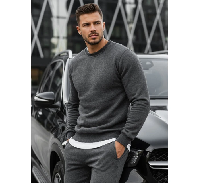 Pánská mikina s kapucí antracitová BX2405 Pánská mikina s kapucí antracitová BX2405