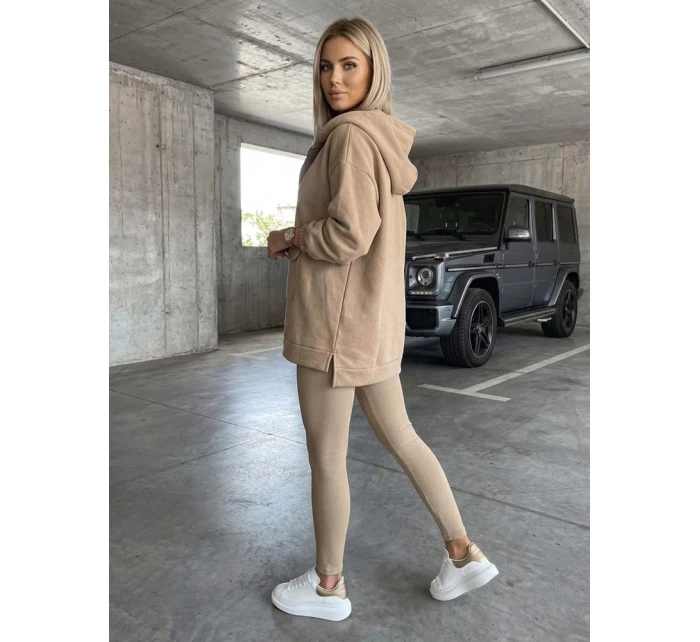 Dámská tepláková souprava 3 v 1 oversize MAYALAN beige FashionStreet AY0942