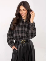 Černá dámská flanelová károvaná košile (21638)