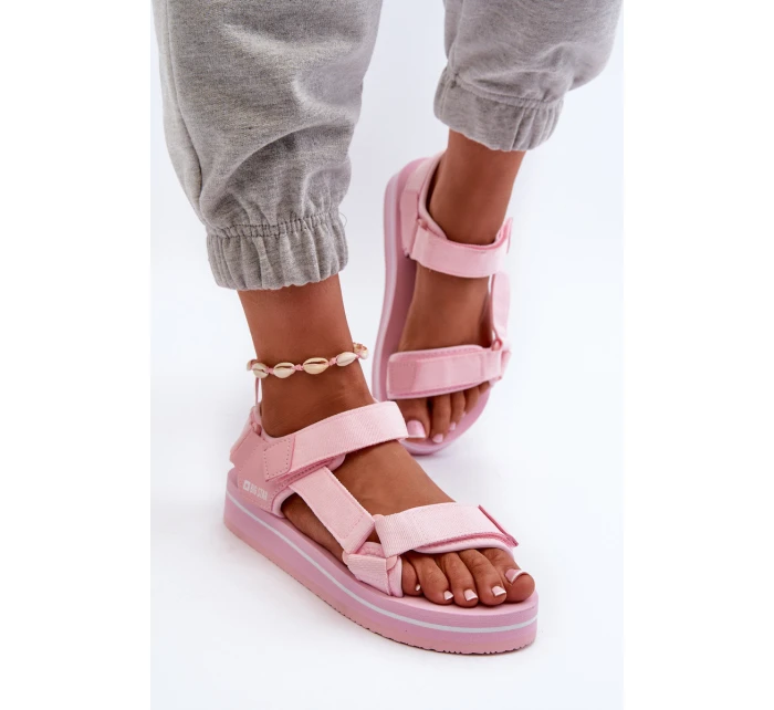 Dámské sandály na platformě Big Star NN274A533 růžové Dámské sandály na platformě Big Star NN274A533 růžové