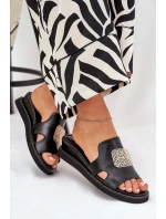 Dámské Sandály Na Klínu Eko Kůže S Ozdobou Černé model 21686797 - Boto Dámské Sandály Na Klínu Eko Kůže S Ozdobou Černé model 21686797 - Boto
