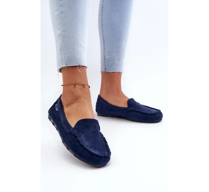 Dámské eko semišové mokasíny, tmavě modrá Amrutia Dámské eko semišové mokasíny, tmavě modrá Amrutia