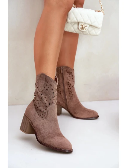 Boty na podpatku HY51-125 hnědé - Step in style Boty na podpatku HY51-125 hnědé - Step in style