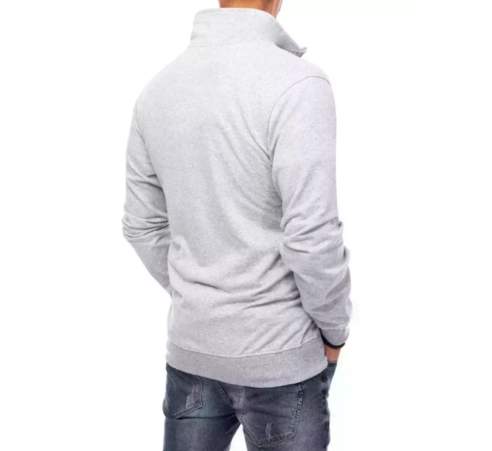 Pánská světle šedá mikina na zip FashionStreet BX5085