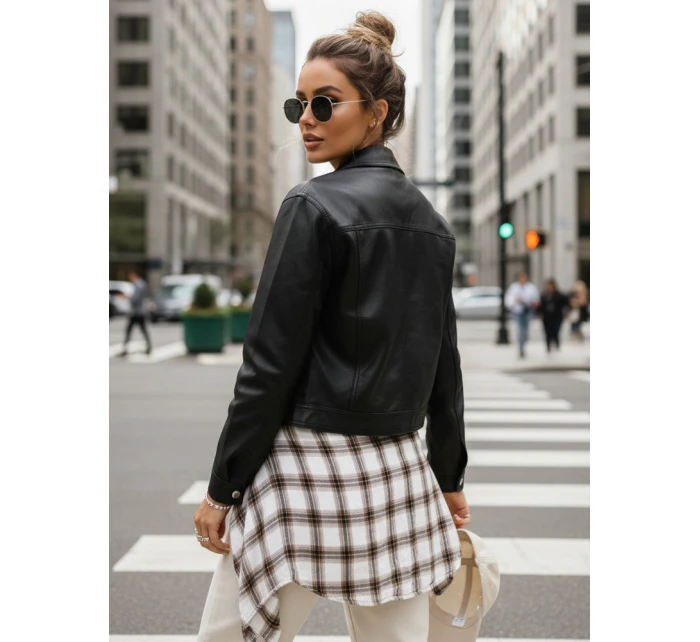 Dámská kožená bunda černá FashionStreet TY5539 Dámská kožená bunda černá FashionStreet TY5539