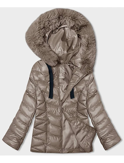 Krátká zimní bunda s kapucí cappuccino (5M3138-84) Krátká zimní bunda s kapucí cappuccino (5M3138-84)