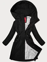 Dámská rovná bunda s kapucí LHD černá (LHD-24592)