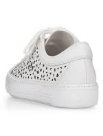 Skórzane buty W białe model 22018131 - Rieker