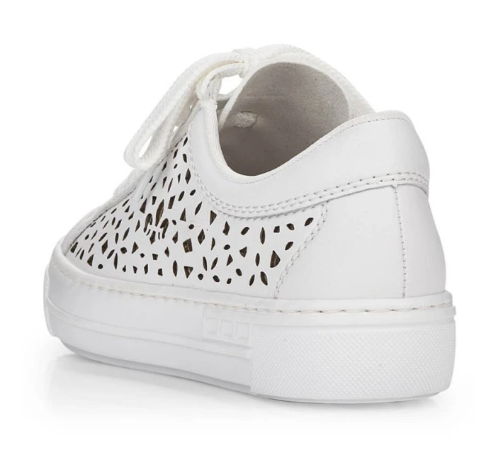 Skórzane buty W białe model 22018131 - Rieker