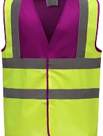 Yoko HVW 100 Hi-Vis bezpečnostní vesta 79.W100 raspberry/hi vis yellow