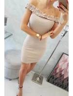 Španělské šaty s volánky béžové Španělské šaty s volánky béžové