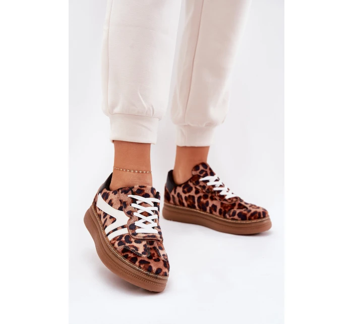 Dámské Tenisky Na Platformě Leopardí Hnědé model 21689733 - Boto Dámské Tenisky Na Platformě Leopardí Hnědé model 21689733 - Boto